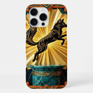 Black Gold Teal iPhone 16 Pro Max Case Hülle