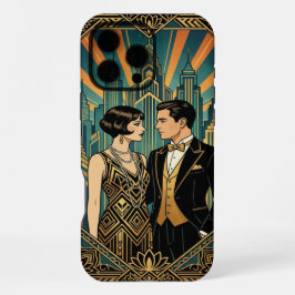 Black Gold Teal iPhone 16 Pro Max Case Hülle