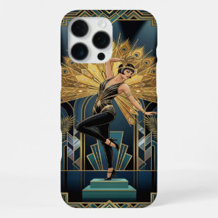 Black Gold Teal iPhone 16 Pro Max Hülle