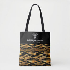 Black Gold Tiger Print Custom Tennis Rackets Tasche