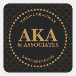 Black Gold Trellis für das Logo der Business Monog Quadratischer Aufkleber