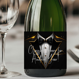 Black Gold Tuxedo Champagne Label