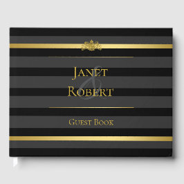 Black Gold Tuxedo Streifen formale Hochzeit Custom Gästebuch