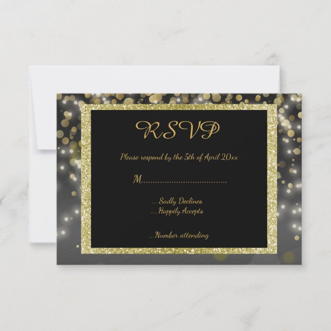 Black Gold uAwg RSVP Karte (Vorderseite)