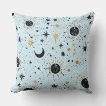 Black Gold und Blue Celestial Sun Moon Stars