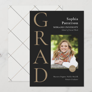 Black Gold Uni Graduate Foto Ankündigung