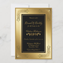 Black Gold Verziert Lace Border Brunch und Bubbly