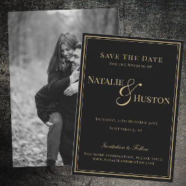 Black Gold Victorian Personalized Wedding Save The Date