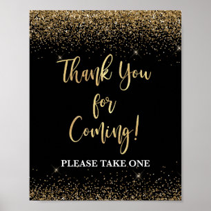 Black & Gold Vielen Dank für Ihr Kommen Gunst Tabl Poster
