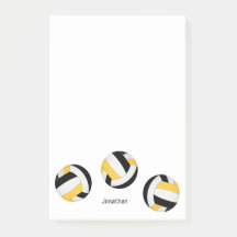 Black Gold Volleyball Notizblock seinen Namen