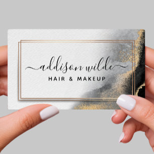 Black Gold Watercolor Moderne Eleganz Abstrakt Visitenkarte