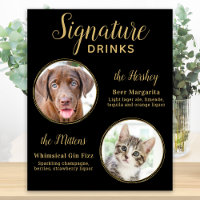 Black Gold Wedding Custom Pet Hunde Signature Drin