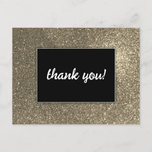 Black & Gold Wedding Vielen Dank Moderne Imitats G Postkarte