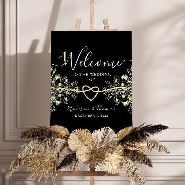Black Gold Wedding Welcome Poster (Von Creator hochgeladen)