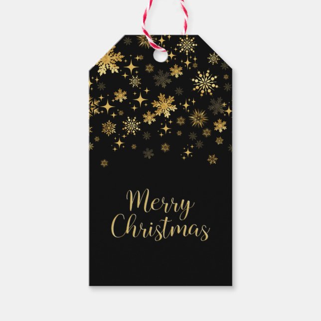 Black Gold Weihnachten Geschenkanhänger (Vorderseite)