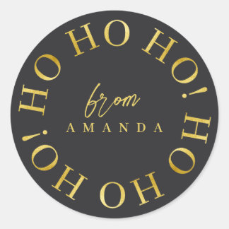 Black Gold Weihnachten Ho Ho Ho ID1009 Runder Aufkleber