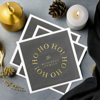 Black Gold Weihnachten Ho Ho Ho ID1009 Serviette