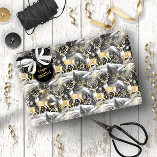 Black Gold Weihnachtsmuster#14 ID1009 Geschenkpapier