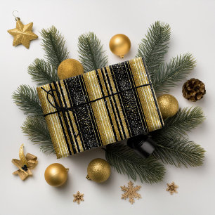 Black Gold Weihnachtsmuster#28 ID1009 Geschenkpapier