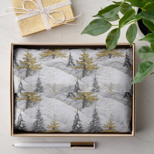 Black Gold Weihnachtsmuster#4 ID1009 Seidenpapier (Geschenk)