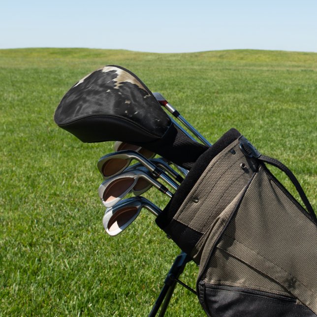 Black Gold Western Cowhide Golf Headcover (In SItu)