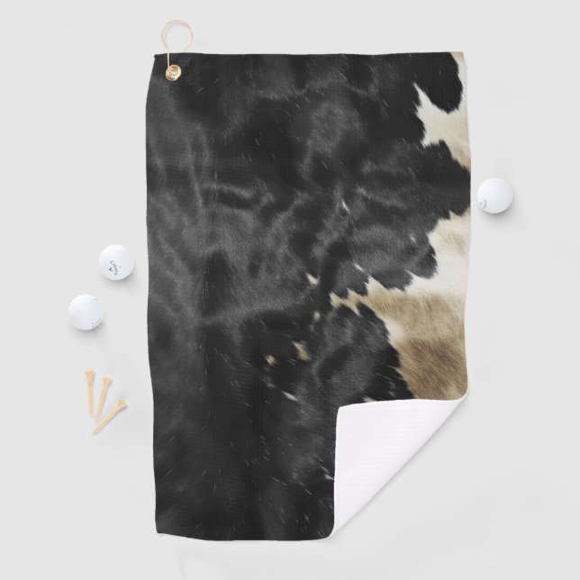 Black Gold Western Cowhide Golfhandtuch (Insitu)