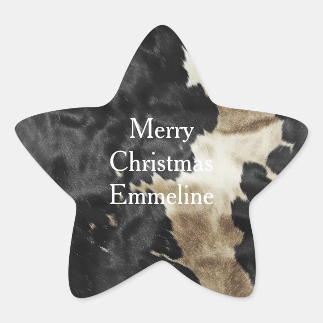 Black Gold Western Cowhide Stern-Aufkleber (Vorderseite)