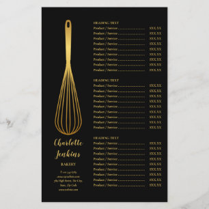 Black Gold Whisk Bakery Patisserie Service Menü