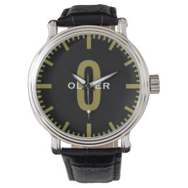 Black Gold White Personalisiert Monogram Individue Armbanduhr