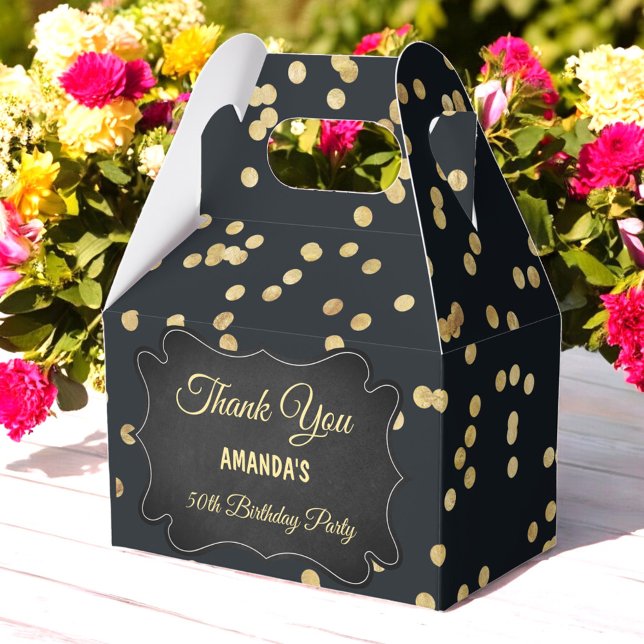 Black Gold Yellow Glitzer Confetti Chic Fevor Box Geschenkschachtel (Von Creator hochgeladen)