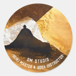 Black Gold Yoga Meditation Instructor Reiki Master Runder Aufkleber