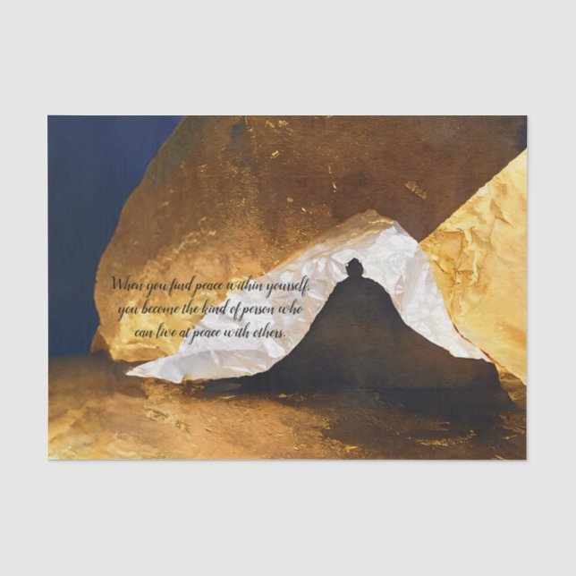 Black Gold Yoga Meditation Instructor Reiki Master Seidenpapier (Vorderseite)