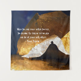 Black Gold Yoga Meditation Instructor Reiki Master Wandteppich
