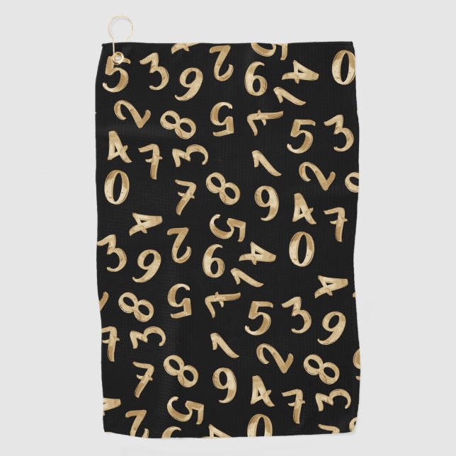 Black Gold Zahlen Luxury Design Chic Accountant Golfhandtuch (Vorderseite)