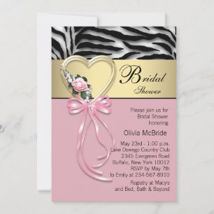 Black Gold Zebra Pink Zebra Brautparty Einladung