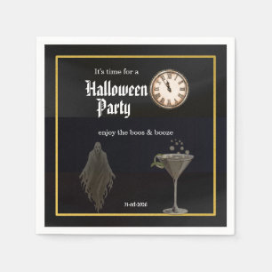 Black Gold Zeit für Grusel und Alkohol Halloween-P Serviette