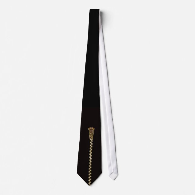 Black Gold Zipper-Krawatte Krawatte (Vorderseite)