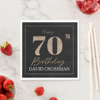 Black Gold zum 70. Geburtstag personalisiert Serviette