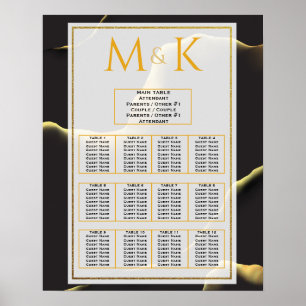 Black Golden Abstrait Lovely Modern Mariage Poster