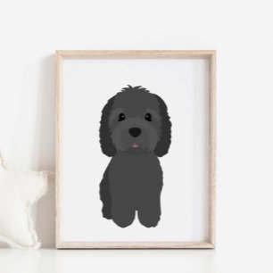 Black Golden Doodle Dog Kinderzimmer & Kids Decora Poster