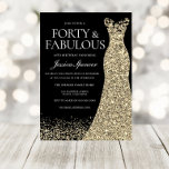 Black Golden Dress Womans 40. Geburtstag Party Einladung<br><div class="desc">Black Golden Dress Womans 40. Geburtstag Party - 30 und fabelhafte Variationen der Einladung und passende Artikel in unserem Shop</div>