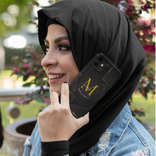 Black Golden Luxe Gradientenschrift Monogram Funny Case-Mate iPhone Hülle