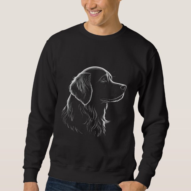 Black Golden Retriever Dog Portrait Sweatshirt (Devant)