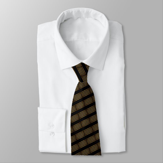 Black Golden Spoted Neck Tie Krawatte (Gebunden)