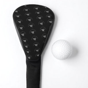 Black Golf Head Cover mit Monogram Pattern Headcover