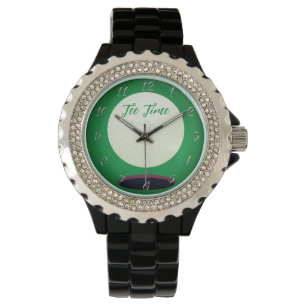 Black Golfers Geschenkzeit-T-Shirt Armbanduhr