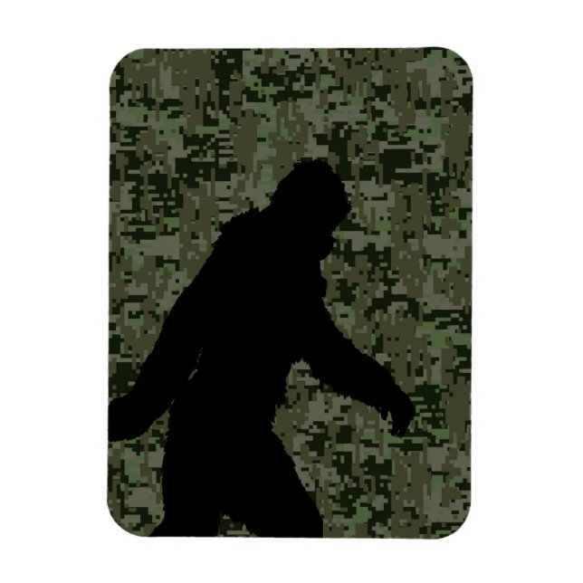 Black Gone Squatchin Woodland Digital Camouflage Magnet (Vertikal)