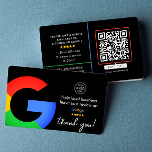 Black Google-Bewertungen Business Review UQR Cod Visitenkarte
