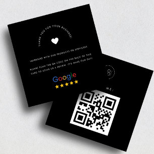 Black Google überprüft QR-Code für kundenspezifisc Quadratische Visitenkarte