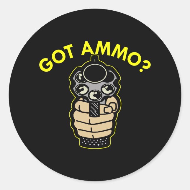 Black Got Ammo Pistol Runder Aufkleber (Vorderseite)